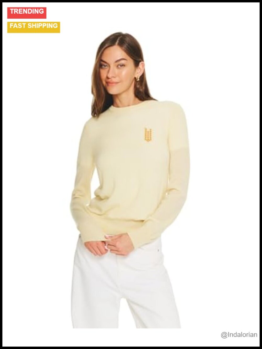 100% Cashmere Crewneck Sweater Classic Fit Pullover